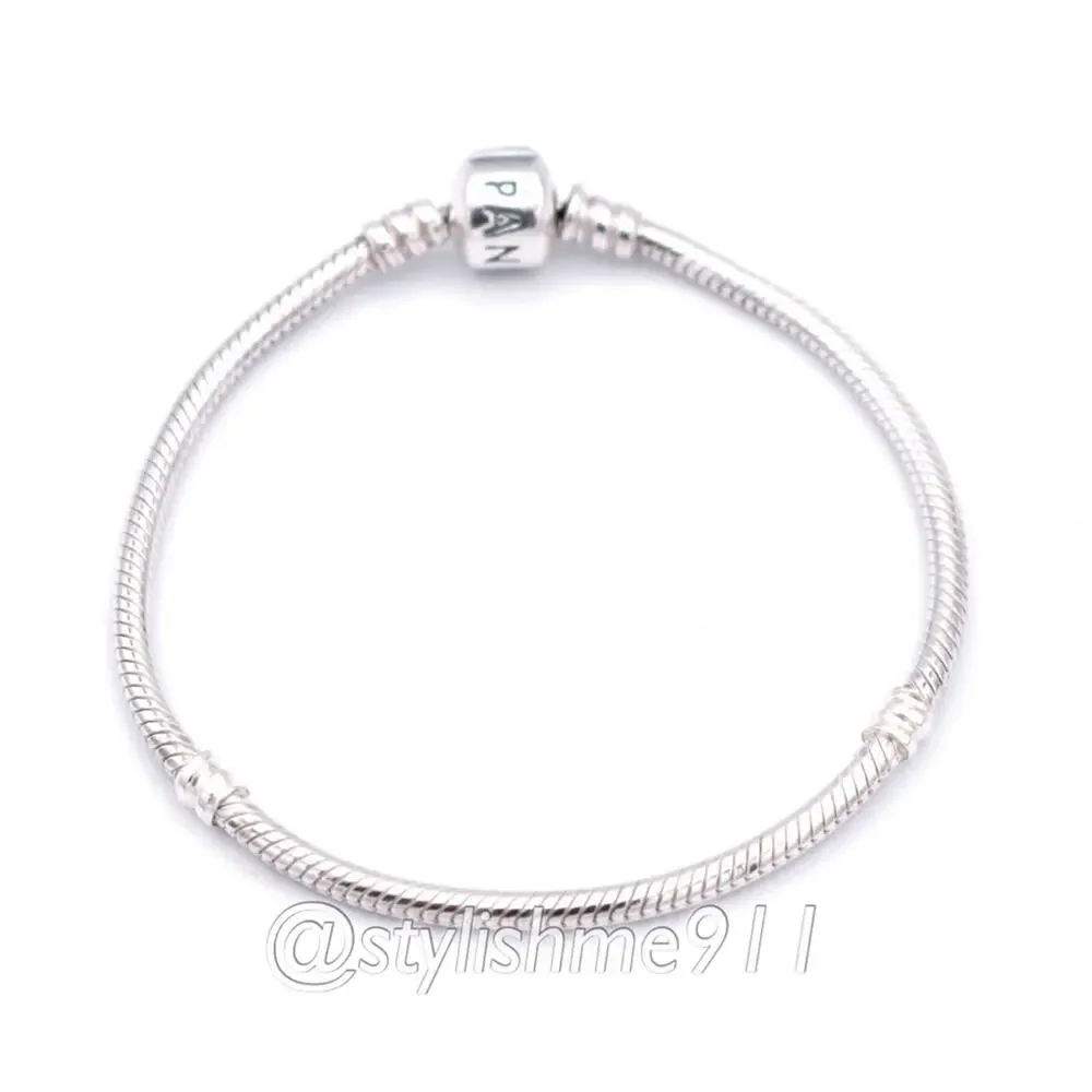 Authentic PANDORA Moments Barrel Clasp Charm Bracelet